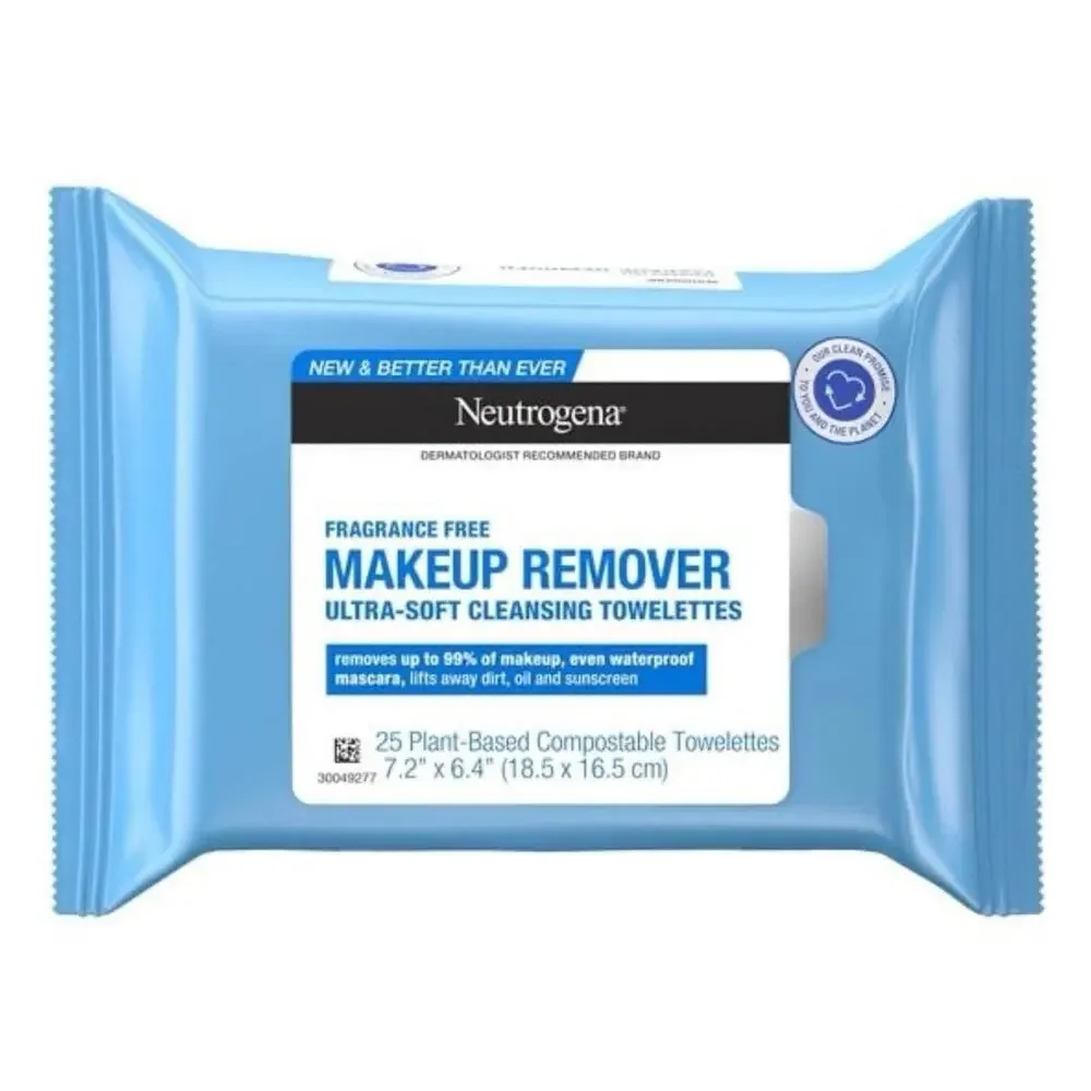 Neutrogena Makeup Remover Cleansing Towelettes, Fragrance Free, 25 Ct